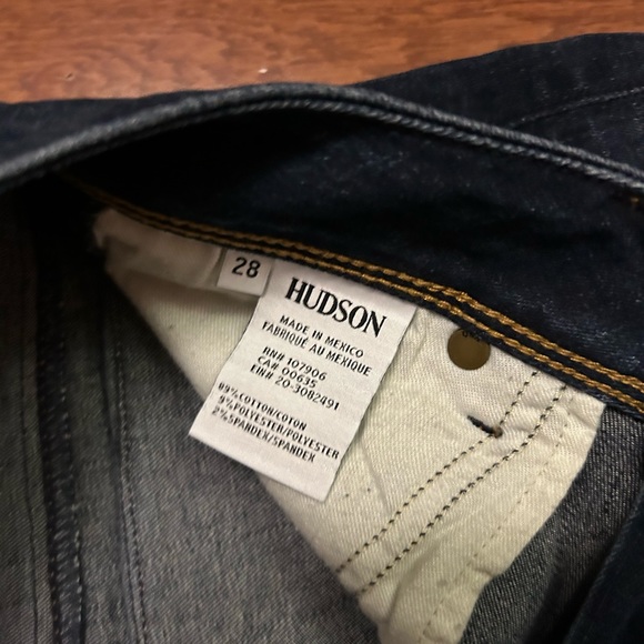 Hudson cuffed distressed dark denim jeans. Size 28. EUC - Picture 4 of 5
